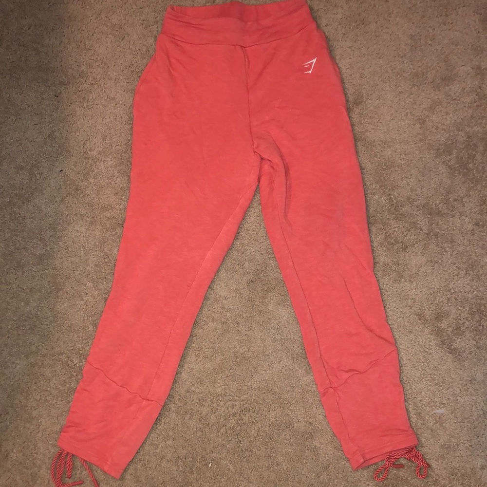 Coral pink gymshark joggers